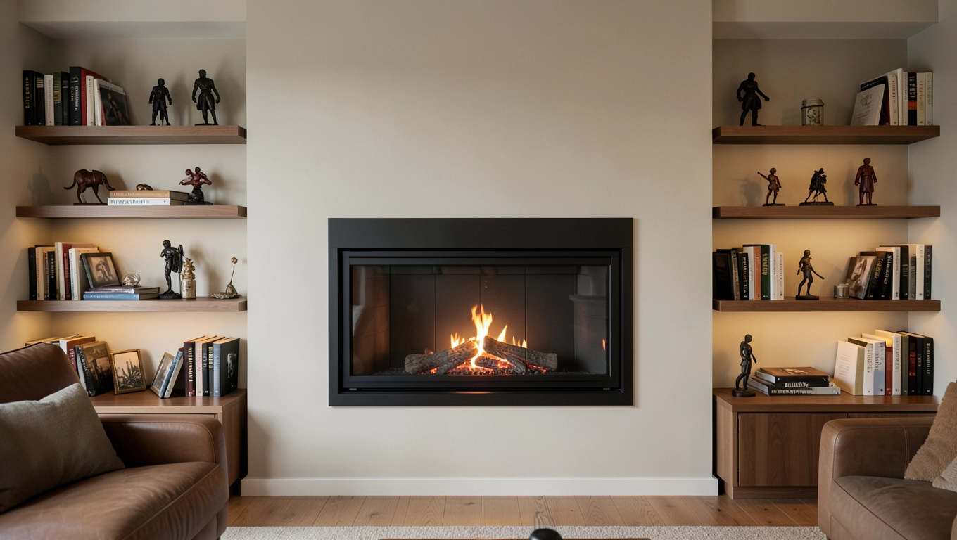 Aranżacja ściany z kominkiem elektrycznym