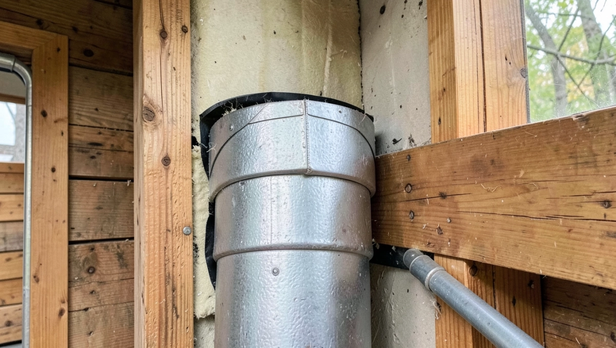 Koza przejście kominowe przez ścianę drewnianą