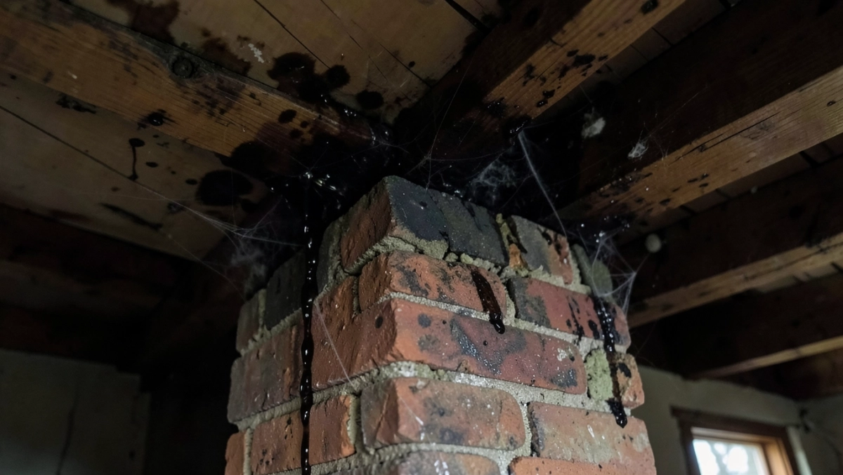 Mokry komin na strychu