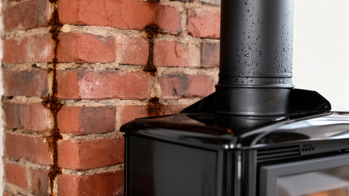 Piec na ekogroszek a komin z cegły