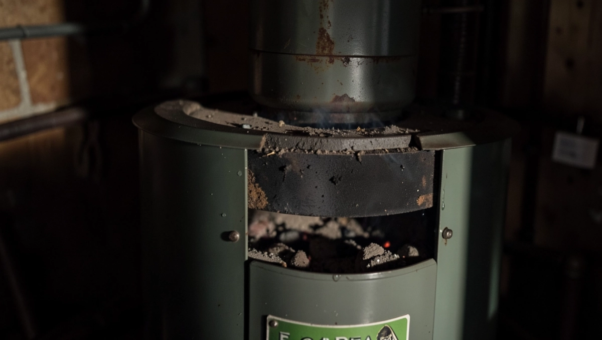 Piec na ekogroszek woda w kominie