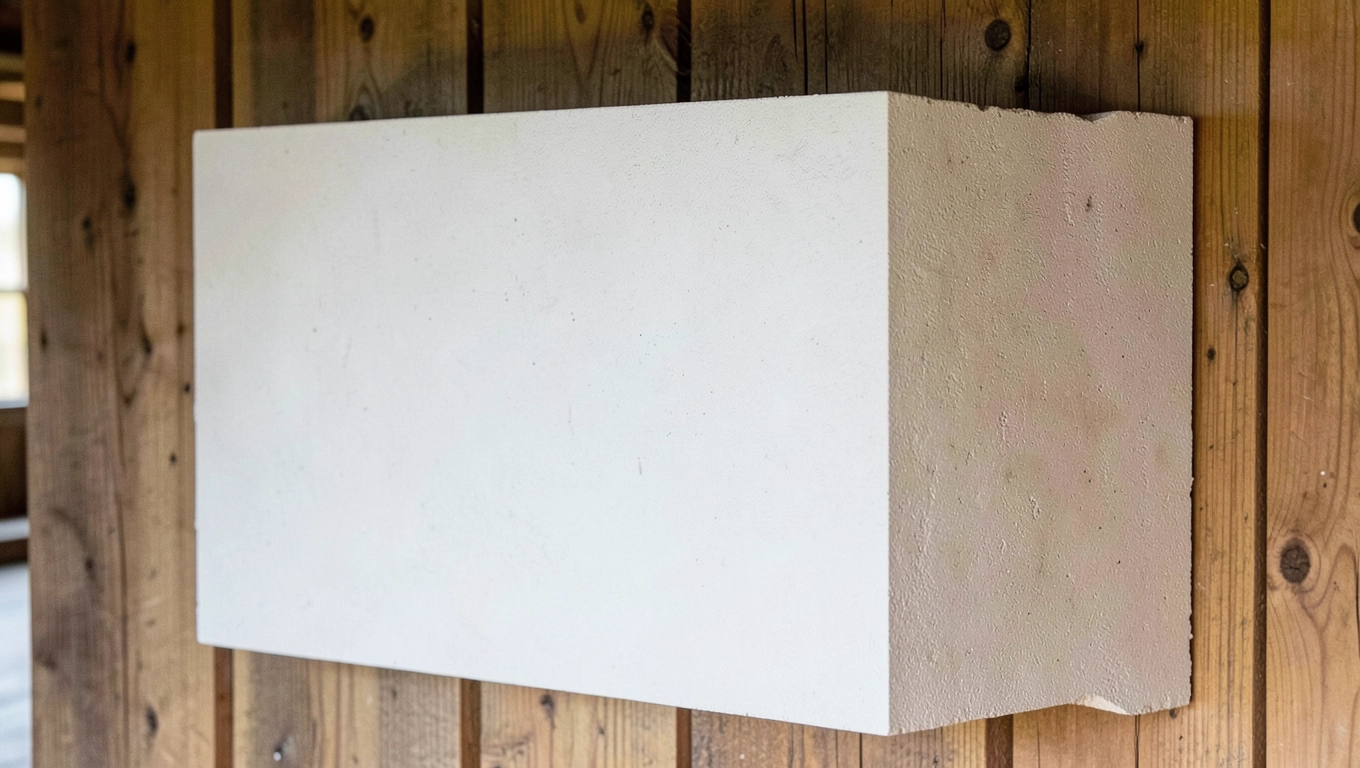 Płyta PDSE w przejściu kominowym ściany drewnianej