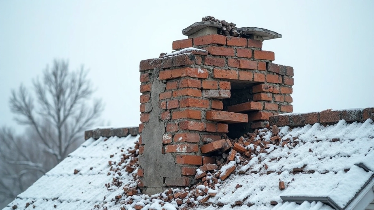 Rozbiórka komina z cegły
