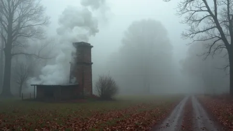 Dym z komina leci w dół