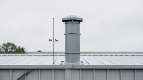 Ile powinien wystawać komin ponad dach płaski