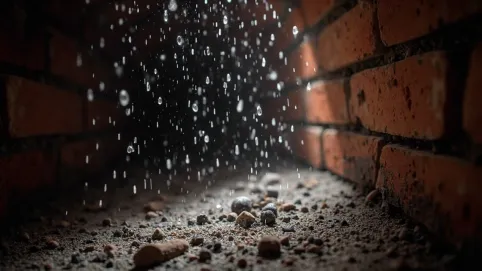 Mokry komin w środku