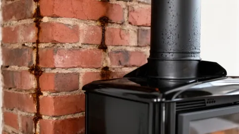 Piec na ekogroszek a komin z cegły
