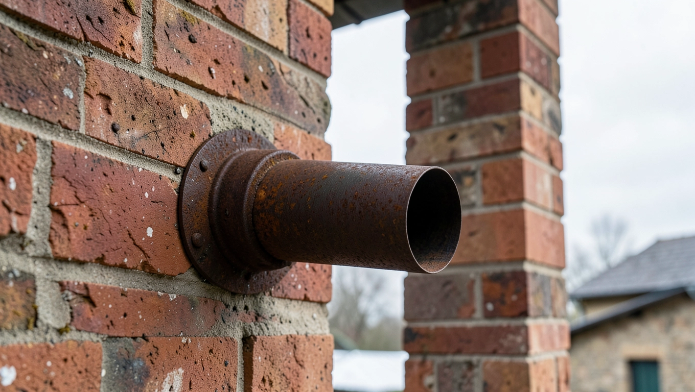 Wyjście z pieca do komina